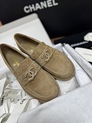 Chanel Moccasins Suede Kidskin Beige - 4