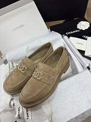 Chanel Moccasins Suede Kidskin Beige - 2
