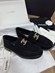 Chanel Moccasins Suede Kidskin Black - 4