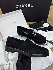 Chanel Moccasins Suede Kidskin Black - 3