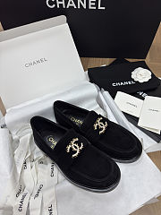 Chanel Moccasins Suede Kidskin Black - 2