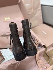 Miumiu Leather Laced Booties Brown 35mm 5U316E - 2
