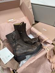 Miumiu Leather Laced Booties Brown 35mm 5U316E - 3