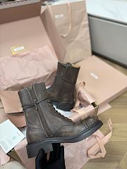 Miumiu Leather Laced Booties Brown 35mm 5U316E - 4