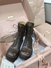 Miumiu Leather Laced Booties Brown 35mm 5U316E - 5