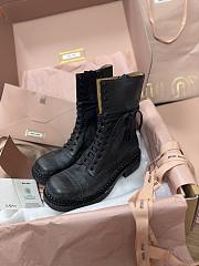 Miumiu Leather Laced Booties Black 35mm 5U316E - 6