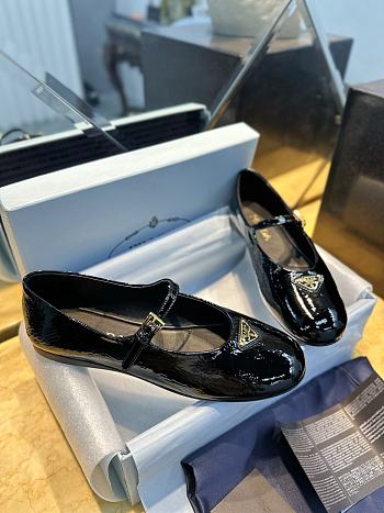 Prada Naplak Patent Leather Ballerinas Black