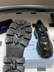 Prada Brushed Leather Monolith Mary Janes Black - 2