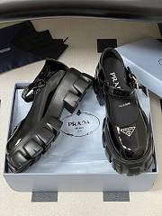 Prada Brushed Patent Leather Monolith Mary Janes Black - 5