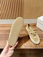 Prada Beige Nappa Leather And Raffia Ballerinas - 2