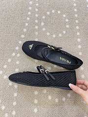 Prada Mesh Fabric Ballerinas Black 1F915N - 3