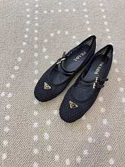 Prada Mesh Fabric Ballerinas Black 1F915N - 2