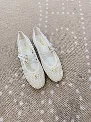 Prada Mesh Fabric Ballerinas Ivory 1F915N - 3