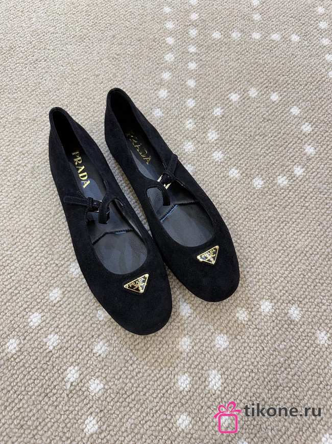 Prada Suede Ballerinas Black 1F793N - 1