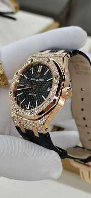 Audemars Piguet Royal Oak Watches Rose Gold Diamond Black/Dial 37mm - 5