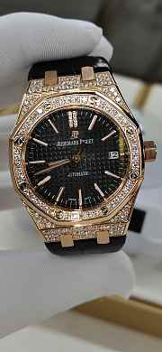 Audemars Piguet Royal Oak Watches Rose Gold Diamond Black/Dial 37mm - 4
