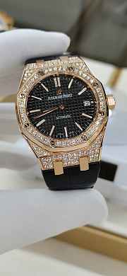 Audemars Piguet Royal Oak Watches Rose Gold Diamond Black/Dial 37mm - 2