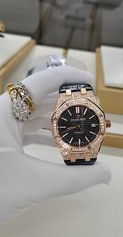 Audemars Piguet Royal Oak Watches Rose Gold Diamond Black/Dial 37mm - 1