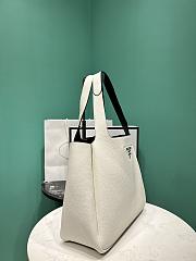 Prada Medium Leather Tote Bag White 1BG338 -32x27x14cm - 6