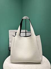 Prada Medium Leather Tote Bag White 1BG338 -32x27x14cm - 5