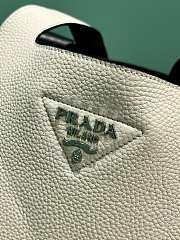 Prada Medium Leather Tote Bag White 1BG338 -32x27x14cm - 4