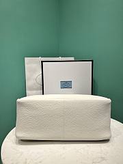 Prada Medium Leather Tote Bag White 1BG338 -32x27x14cm - 3