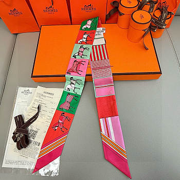 Hermes Twilly Couvertures Nouvelles Hot Pink - 5x86cm