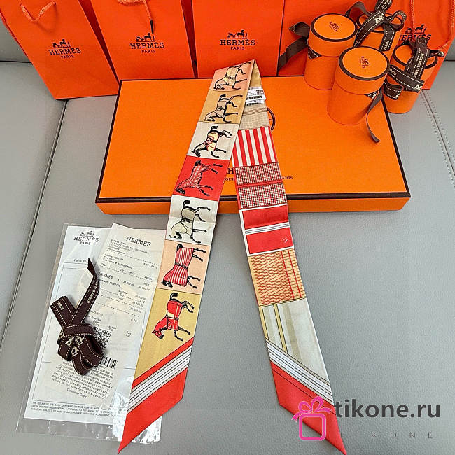 Hermes Twilly Couvertures Nouvelles Orange - 5x86cm - 1