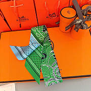 Hermes Eperon d'Or Bandana Twilly Green - 5x86cm - 2
