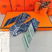 Hermes Eperon d'Or Bandana Twilly Blue - 5x86cm - 4