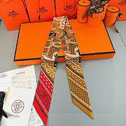 Hermes Eperon d'Or Bandana Twilly Beige - 5x86cm - 6