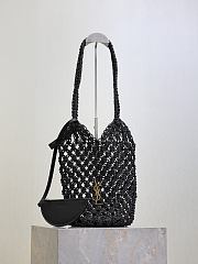 YSL Cassandre Large Tote in Crochet Black - 35x13x13cm - 1