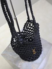 YSL Cassandre Large Tote in Crochet Black - 35x13x13cm - 6