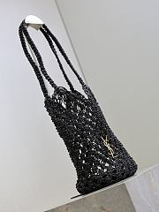 YSL Cassandre Large Tote in Crochet Black - 35x13x13cm - 5