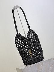 YSL Cassandre Large Tote in Crochet Black - 35x13x13cm - 4