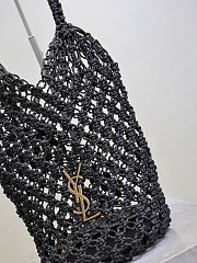 YSL Cassandre Large Tote in Crochet Black - 35x13x13cm - 2