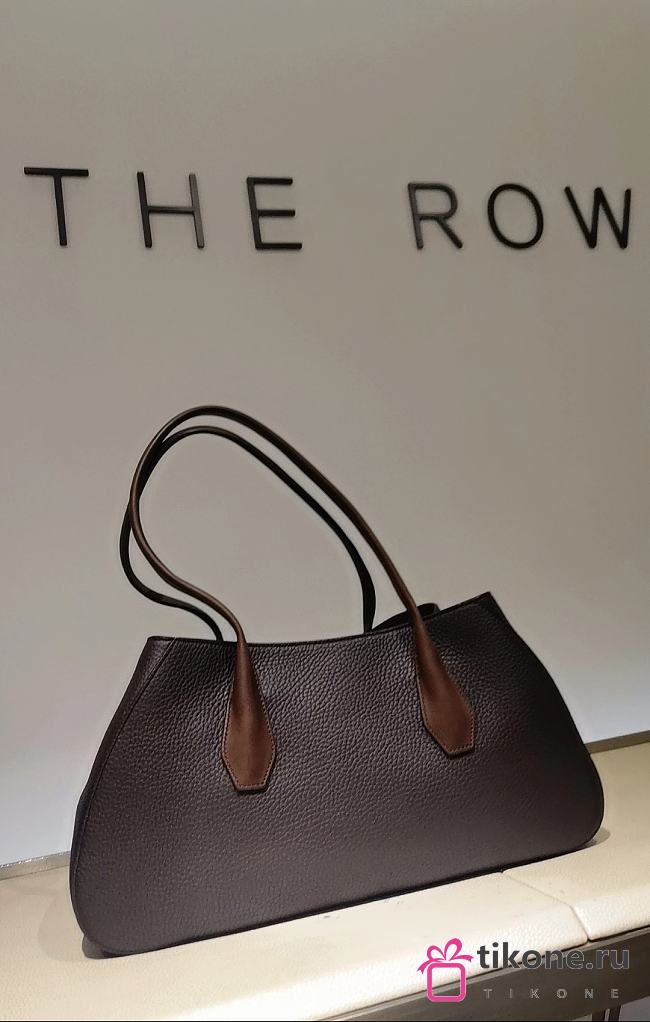 The Row Alger Shoulder Bag Textured Calfskin Leather in Brown - 39x9.5x19cm - 1