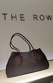 The Row Alger Shoulder Bag Textured Calfskin Leather in Brown - 39x9.5x19cm - 1
