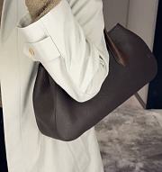 The Row Alger Shoulder Bag Textured Calfskin Leather in Brown - 39x9.5x19cm - 6