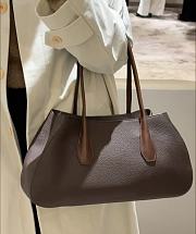 The Row Alger Shoulder Bag Textured Calfskin Leather in Brown - 39x9.5x19cm - 5
