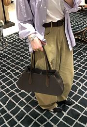 The Row Alger Shoulder Bag Textured Calfskin Leather in Brown - 39x9.5x19cm - 2