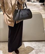 The Row Alger Shoulder Bag Textured Calfskin Leather in Black - 39x9.5x19cm - 5