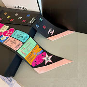 Chanel Silk Interlocking CC Logo Bandeau Black - 6x20cm - 4