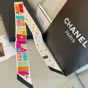 Chanel Silk Interlocking CC Logo Bandeau White - 6x20cm - 5