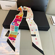 Chanel Silk Interlocking CC Logo Bandeau White - 6x20cm - 4