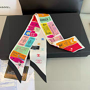 Chanel Silk Interlocking CC Logo Bandeau White - 6x20cm - 2