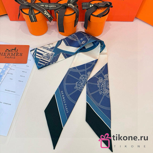 Hermes Springs Springs Twilly Blue - 5x86cm - 1