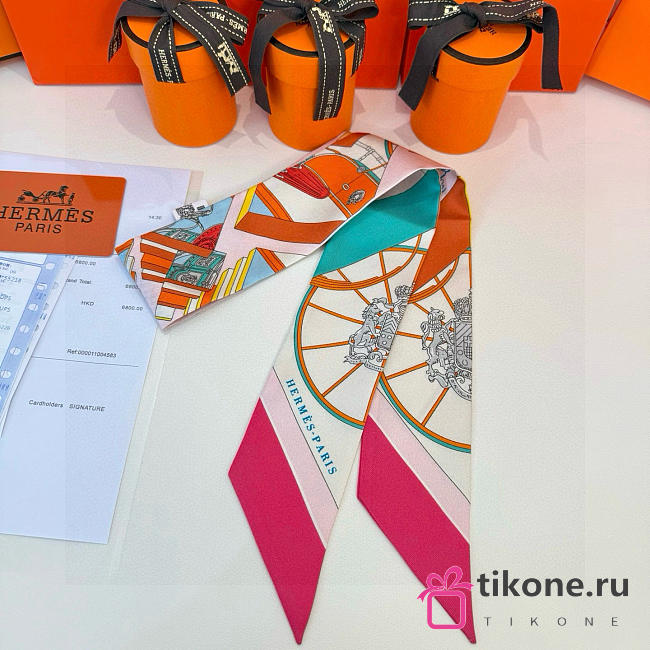 Hermes Springs Springs Twilly Pink - 5x86cm - 1