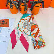 Hermes Springs Springs Twilly Pink - 5x86cm - 4