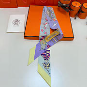 Hermes Silk Les Folies Du Ciel Twilly Purple - 5x86cm - 6